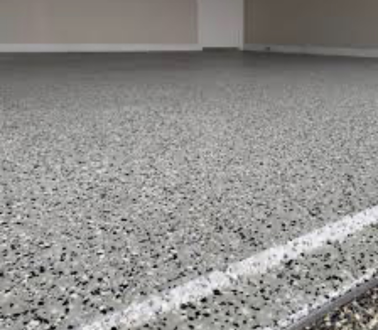 Grey flake epoxy close-up