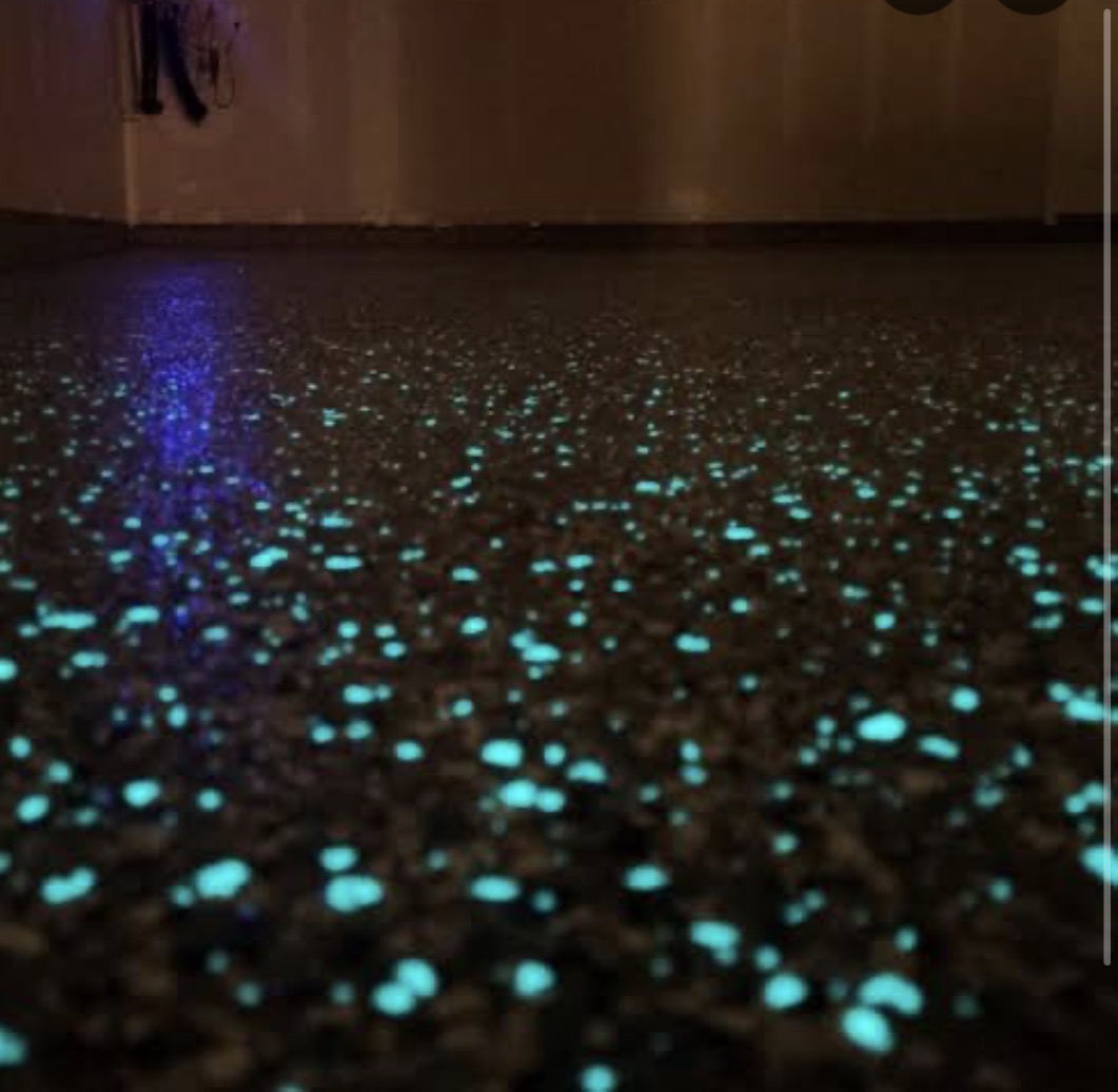 Epoxy floor glow close-up