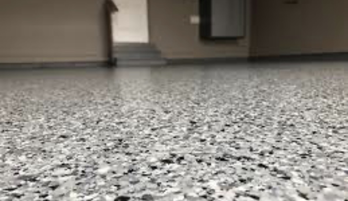 Grey flake epoxy with steps